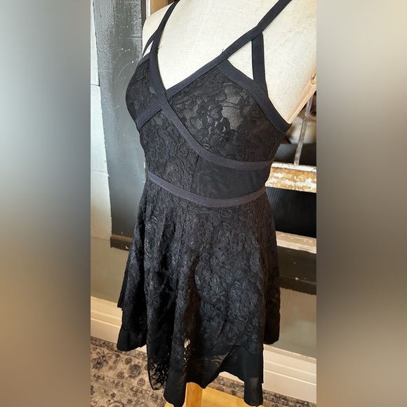 Free People Intimately Black Lace Cage Dress Mini XS - Picture 3 of 5
